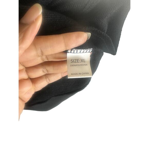 Unisex XL Cow Print Quarter-Zip Pullover Sweatshirt Black White Polyester - Picture 13 of 15